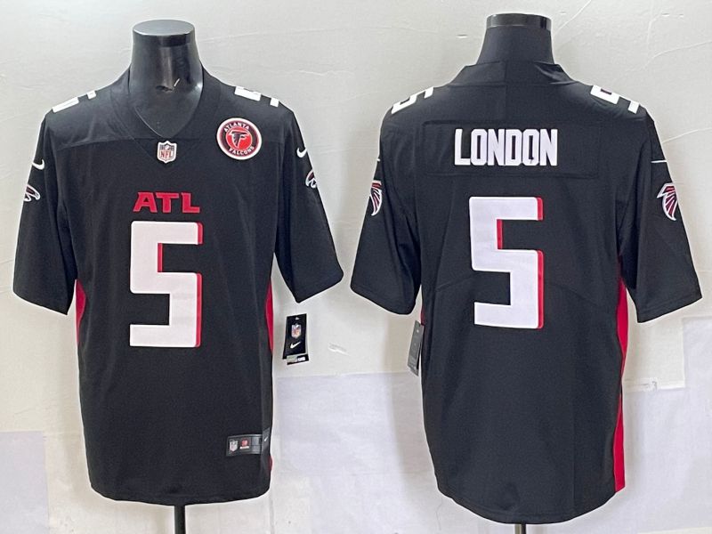Men 2025 Atlanta Falcons 5 London Black Nike Limited NFL Jersey style 002